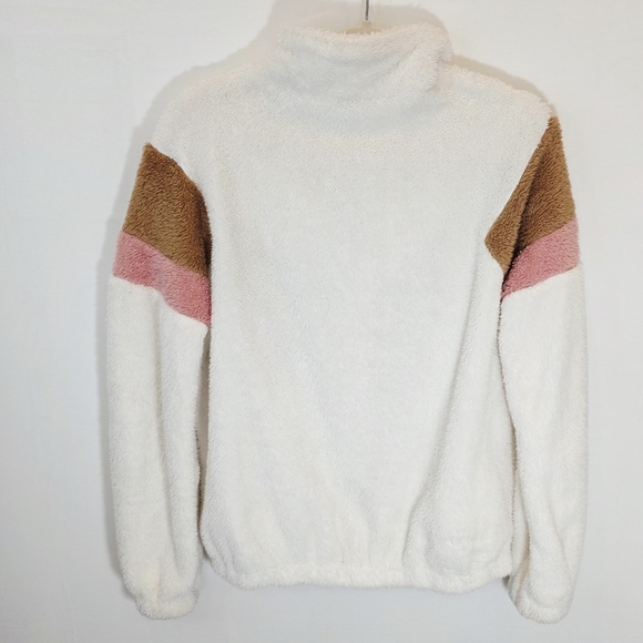 Andree By Unit Half Zip Oversized Colorblock Women's Fleece Sweater Size S - Picture 7 of 7